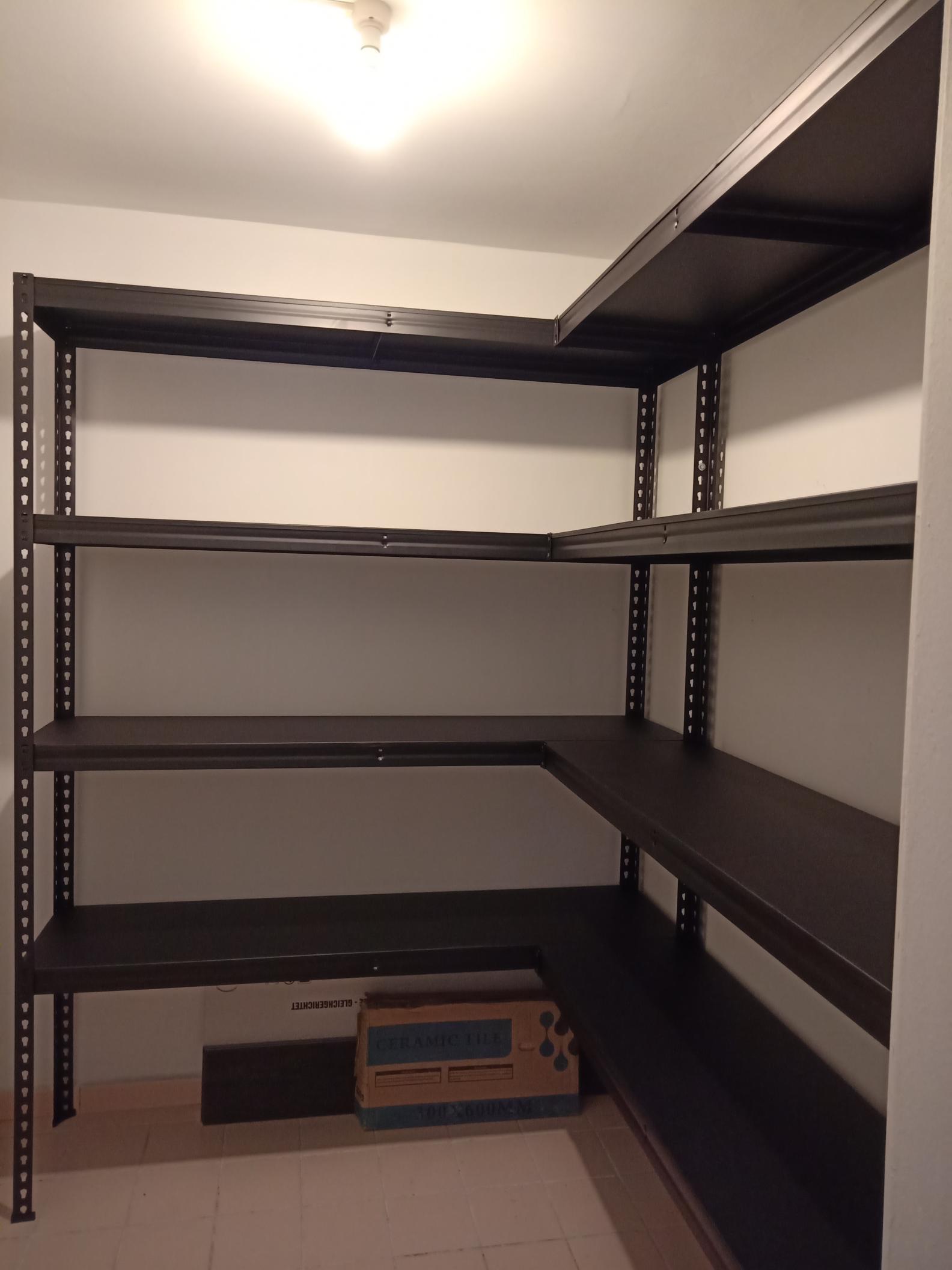 Black Lshape shelving